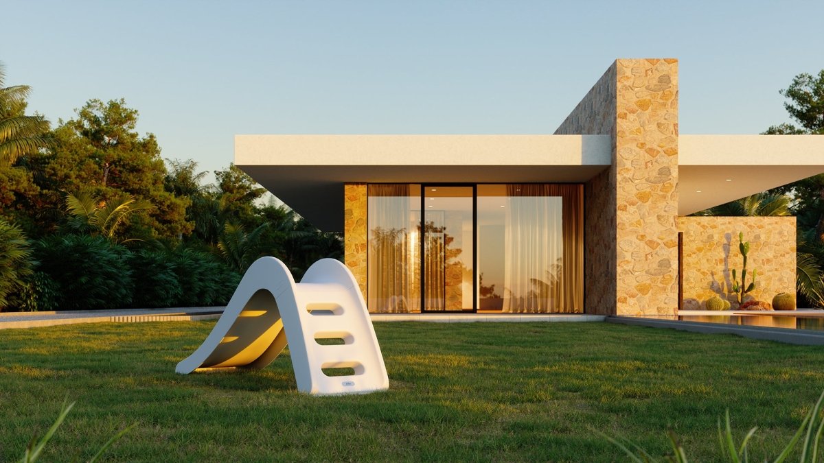 Jupiduu Outdoor Slide - buiten glijbaan wit - Glijbaan