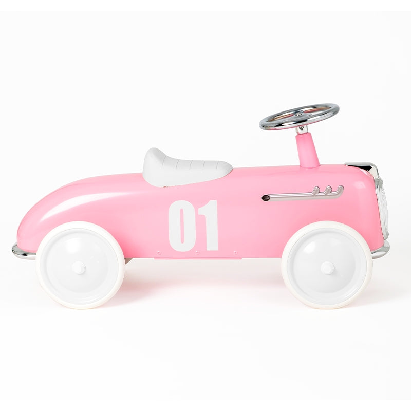 Vintage-Laufwagen rosa – Roadster-Rennwagen