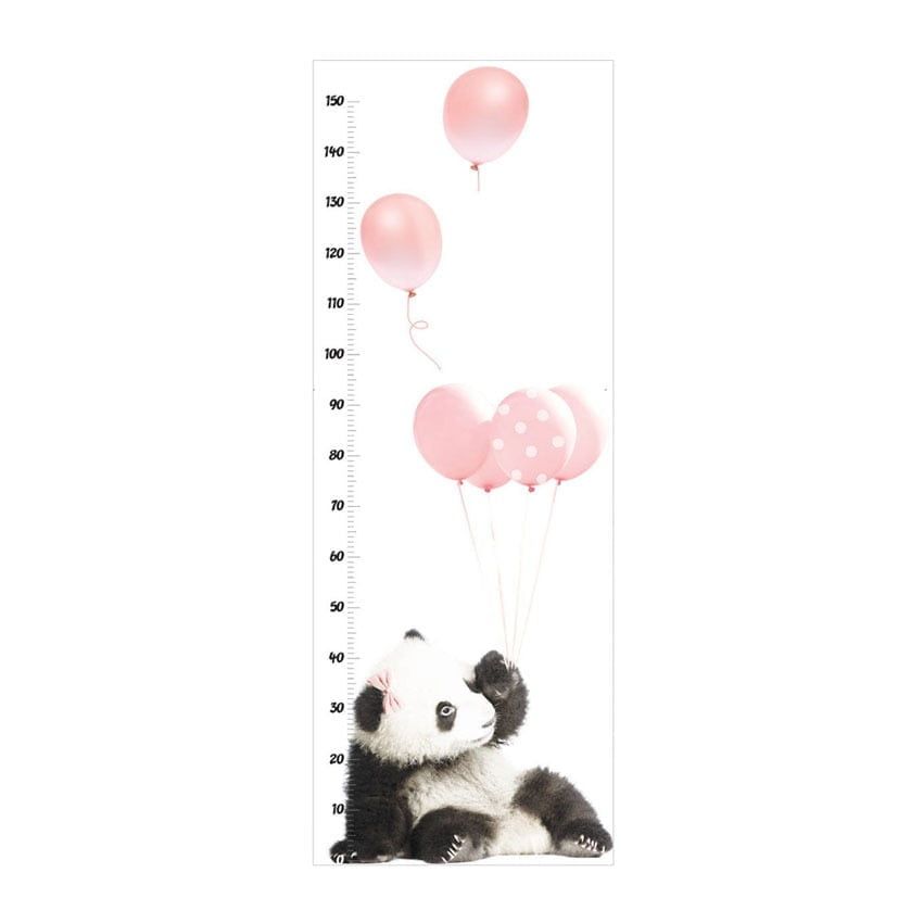 Panda With Pink Balloons Growth Chart