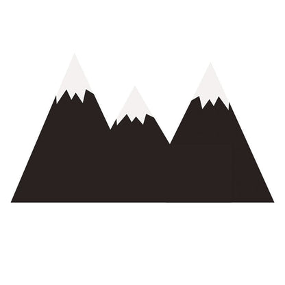 Schwarze Kreidetafel mit Bergen-Motiv – Wandaufkleber für die Rückseite des Bettes