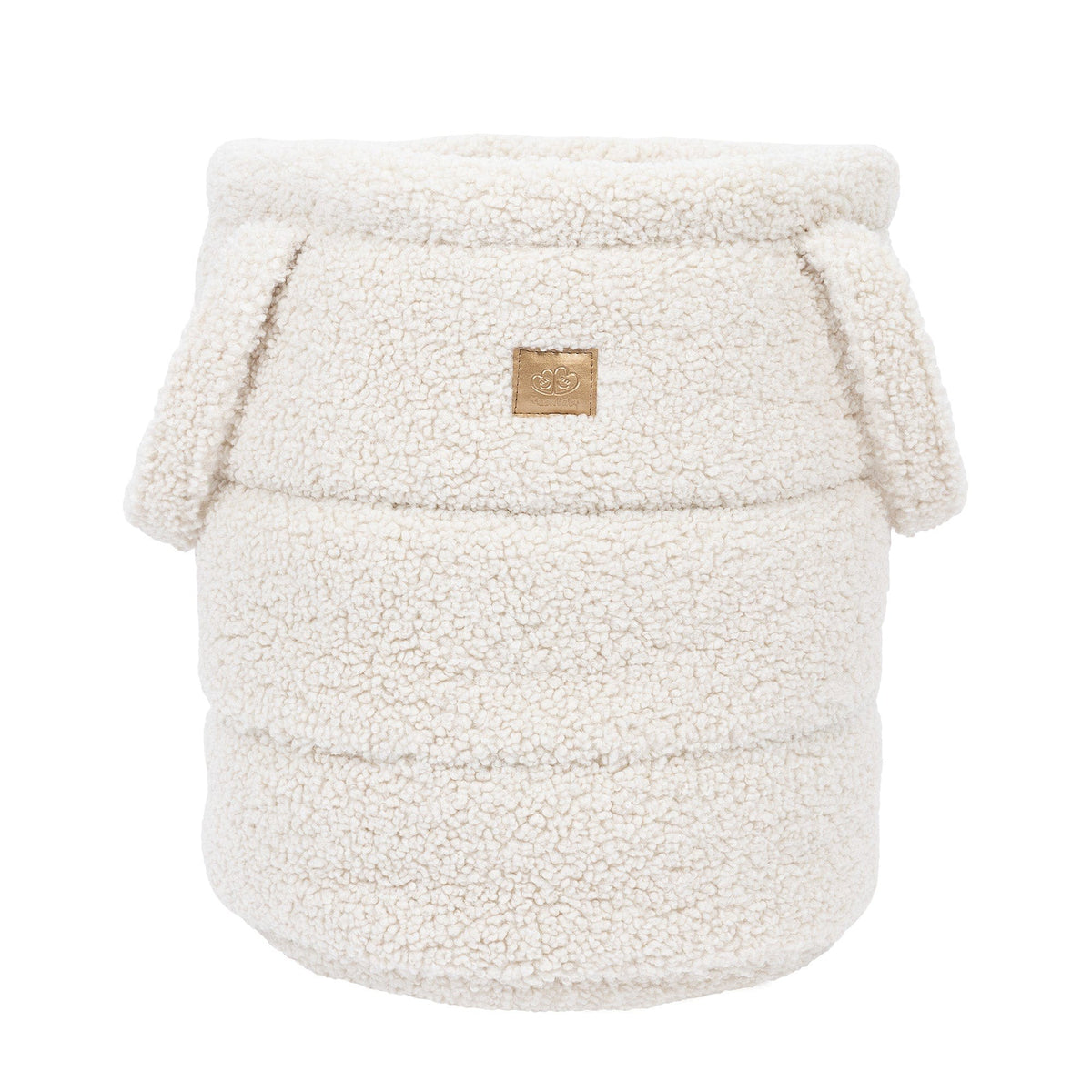 MeowBaby Bearly speelgoedmand in crème voor de kinderkamer