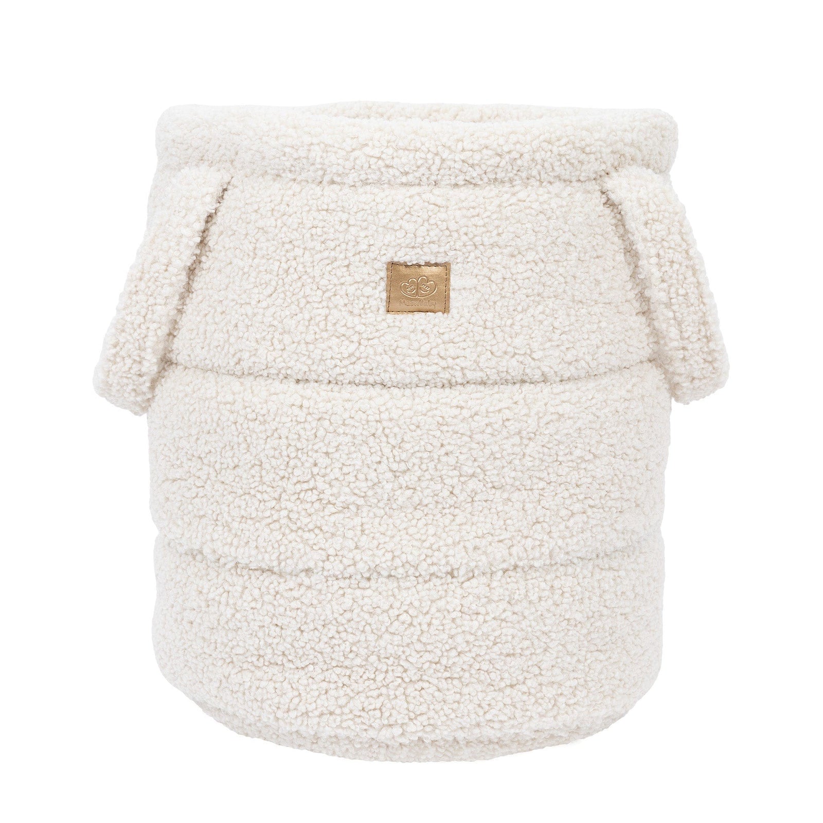 MeowBaby Bearly speelgoedmand in crème voor de kinderkamer