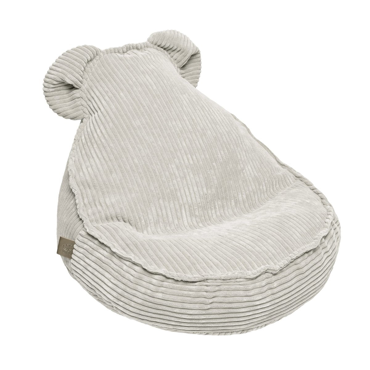 MeowBaby Aesthetic kinderzitzak met oortjes van ecru ribfluweel