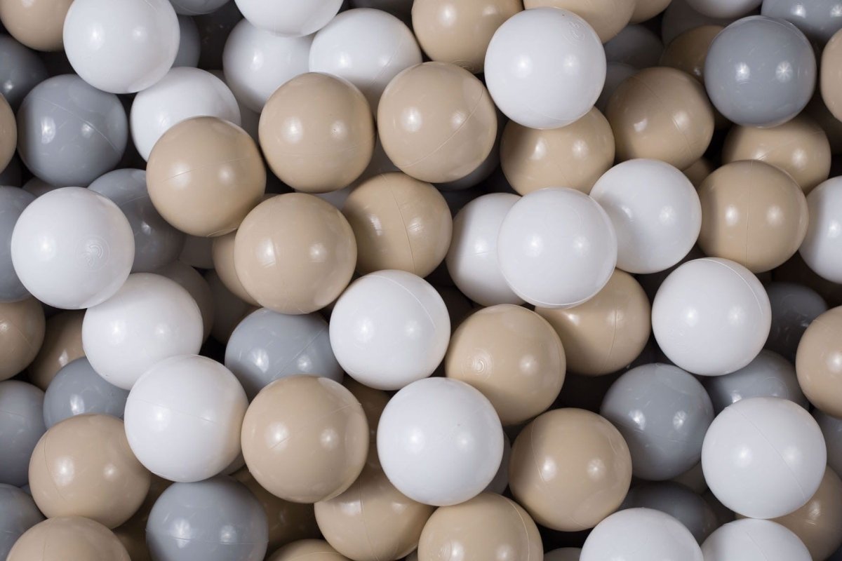 MeowBaby ballenbakballen 200 stuks – Beige, grijs en wit