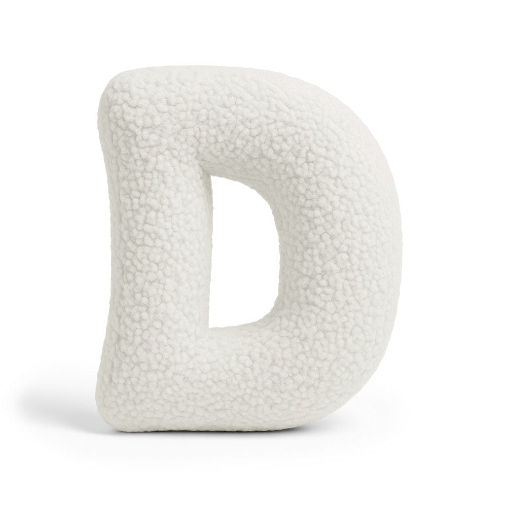 Bearly-letterkussen in de vorm van letter D, gebroken wit van MeowBaby