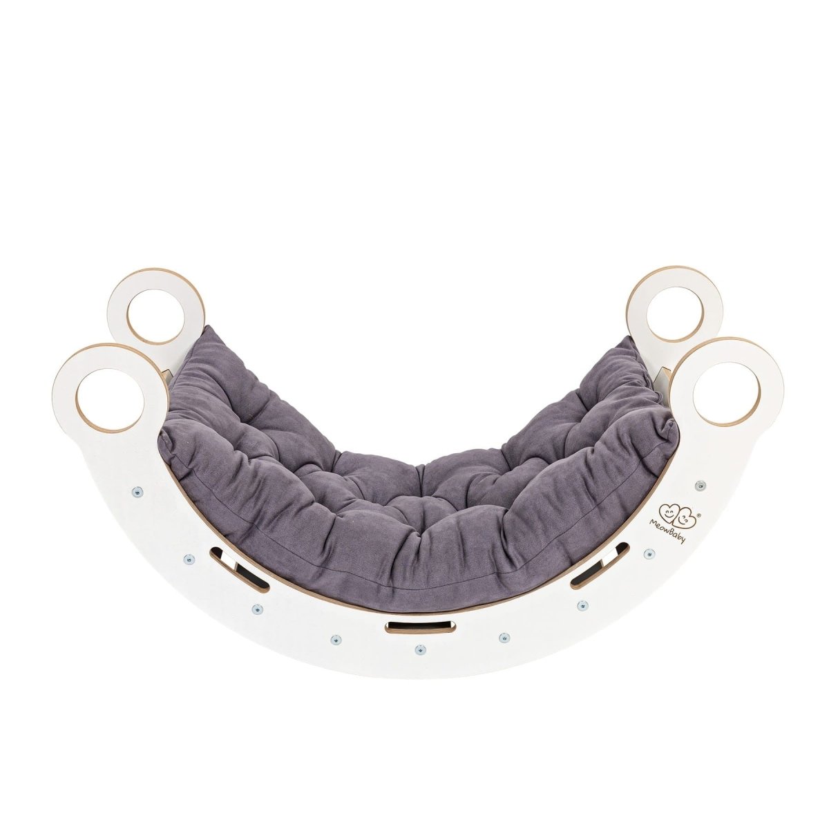 MeowBaby Dream Rocker Small wit, basis met grijs kussen