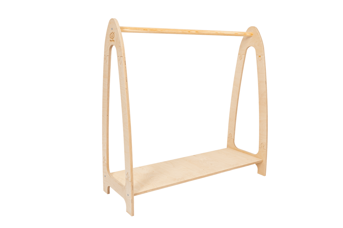 houten kinderkledingrek boog naturel groot op kindhoogte