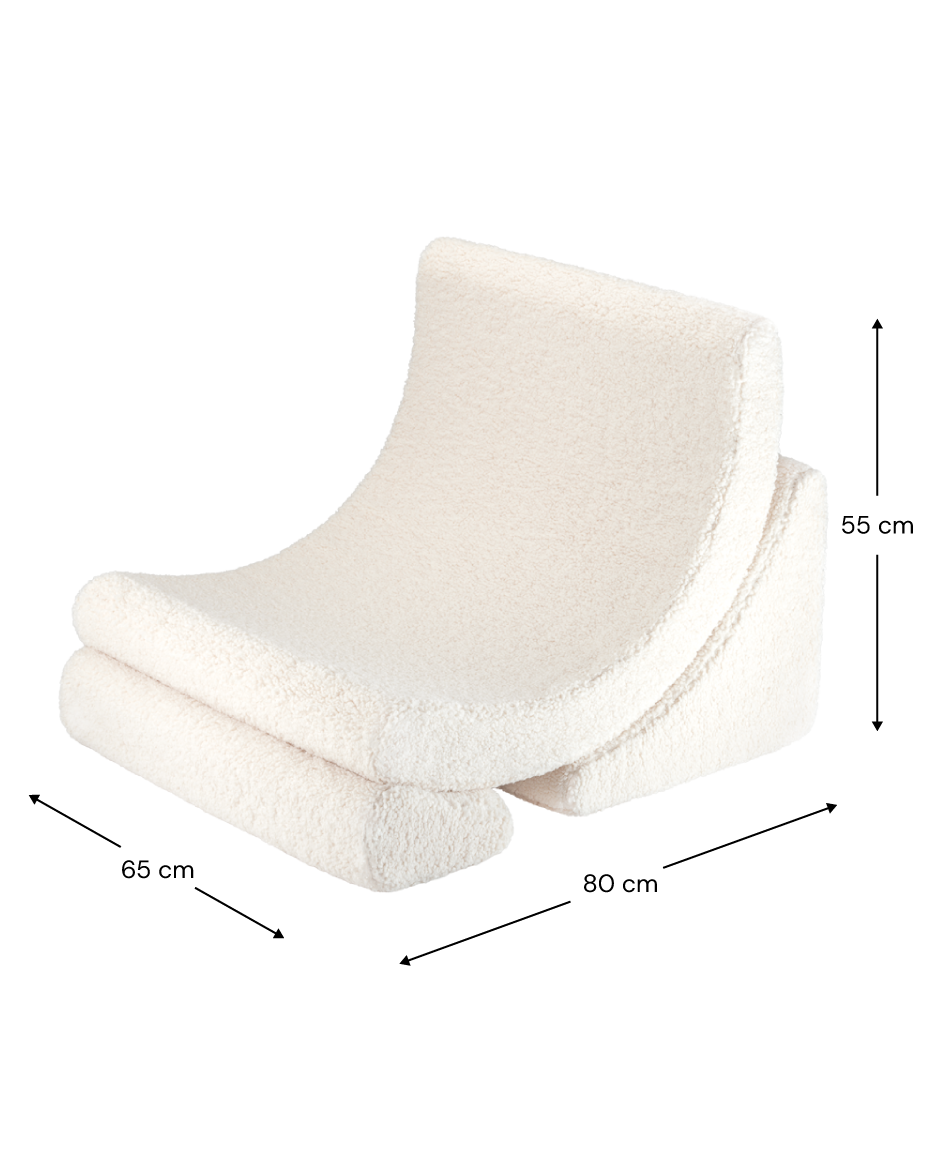 Wigiwama Cream White Moon Chair - teddystof loungestoel