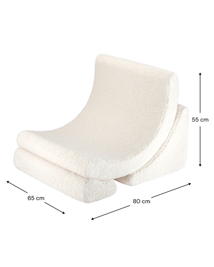 Wigiwama Cream White Moon Chair - teddystof loungestoel