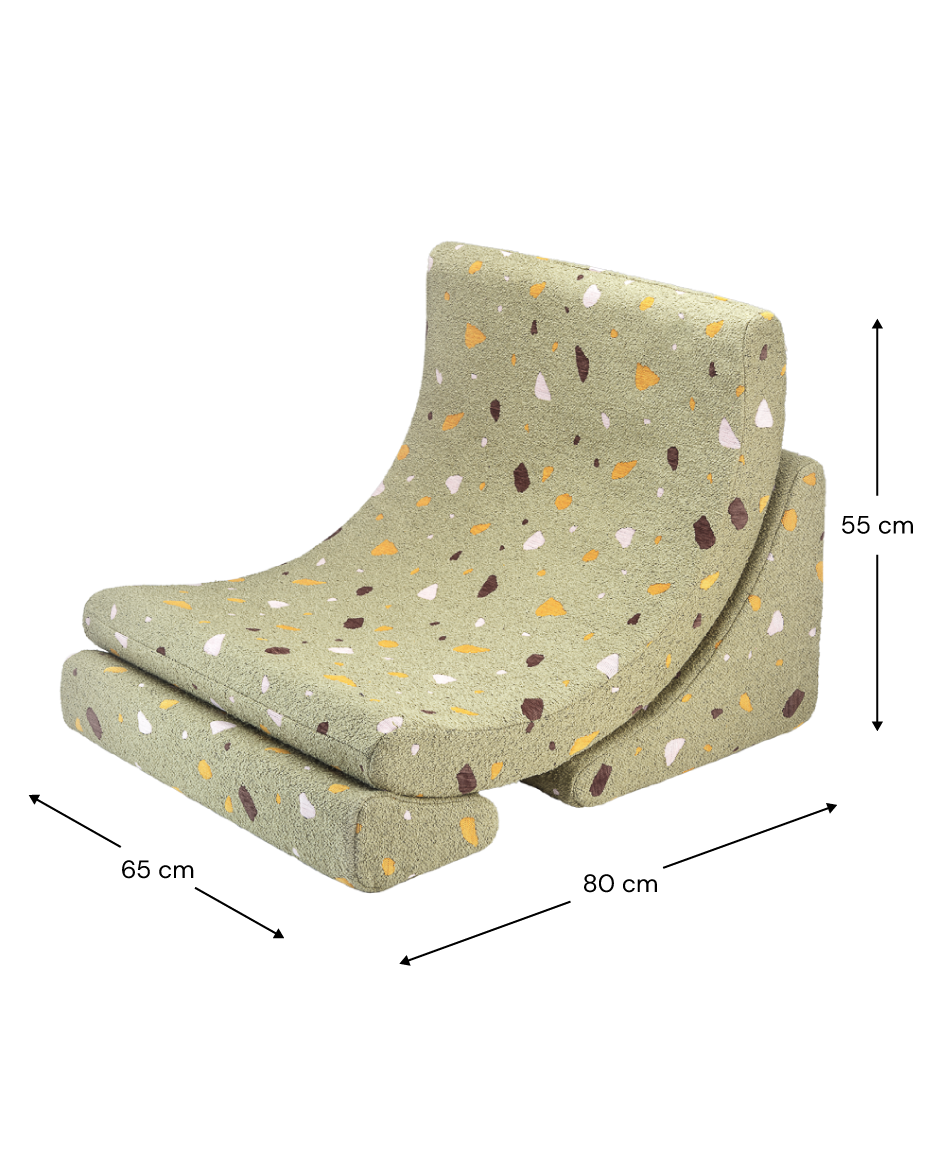 Wigiwama Terrazzo Moss Moon Chair - geweven loungestoel