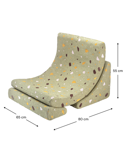 Wigiwama Terrazzo Moss Moon Chair - geweven loungestoel