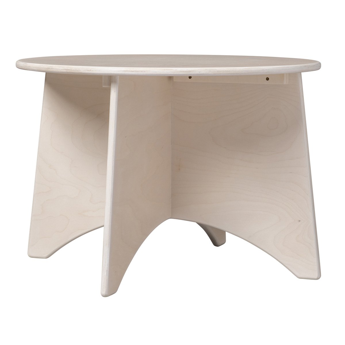 Van Dijk Toys houten Apollo Ronde tafel berken voor Peuters - Ø60cm hoogte 40cm - White wash - 