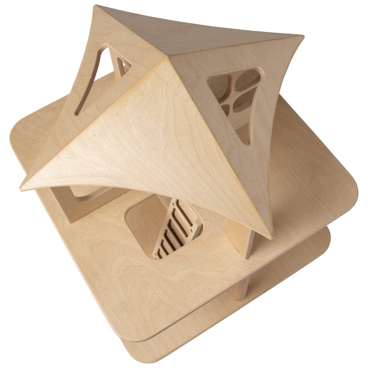 Van Dijk Toys houten poppenhuis — vier open zijden-
