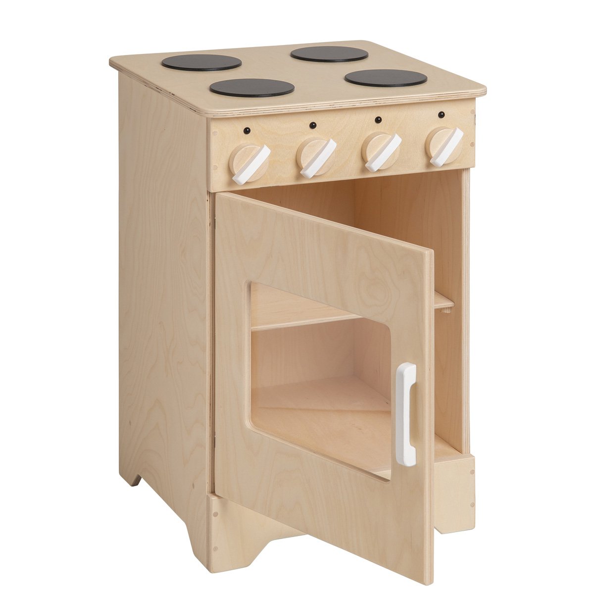 Van Dijk Toys houten speelgoed keuken / keukentje Fornuis - Naturel met wit (Kinderopvang kwaliteit) - 