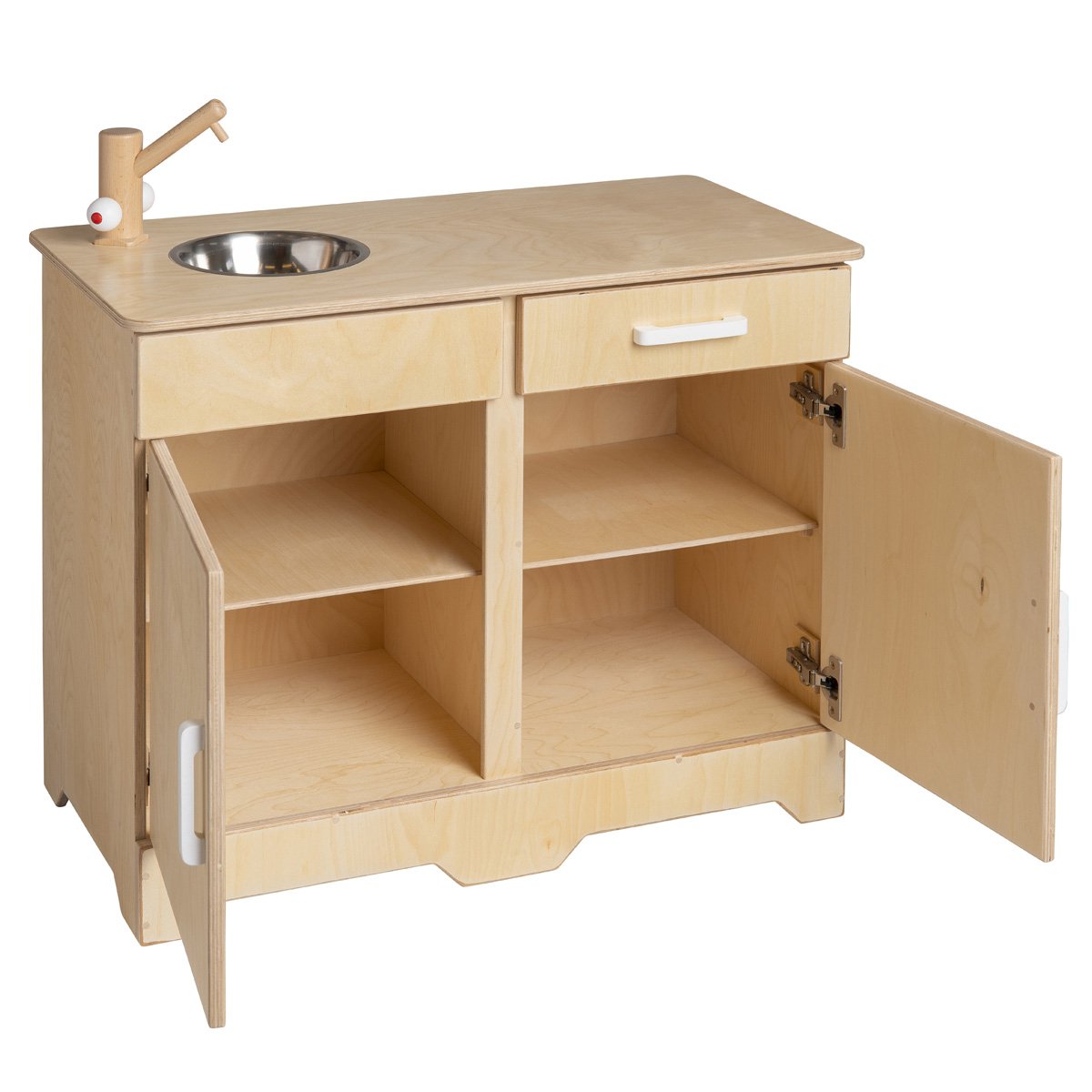 Van Dijk Toys houten speelgoed keuken / keukentje - Naturel met wit (Kinderopvang kwaliteit) - 