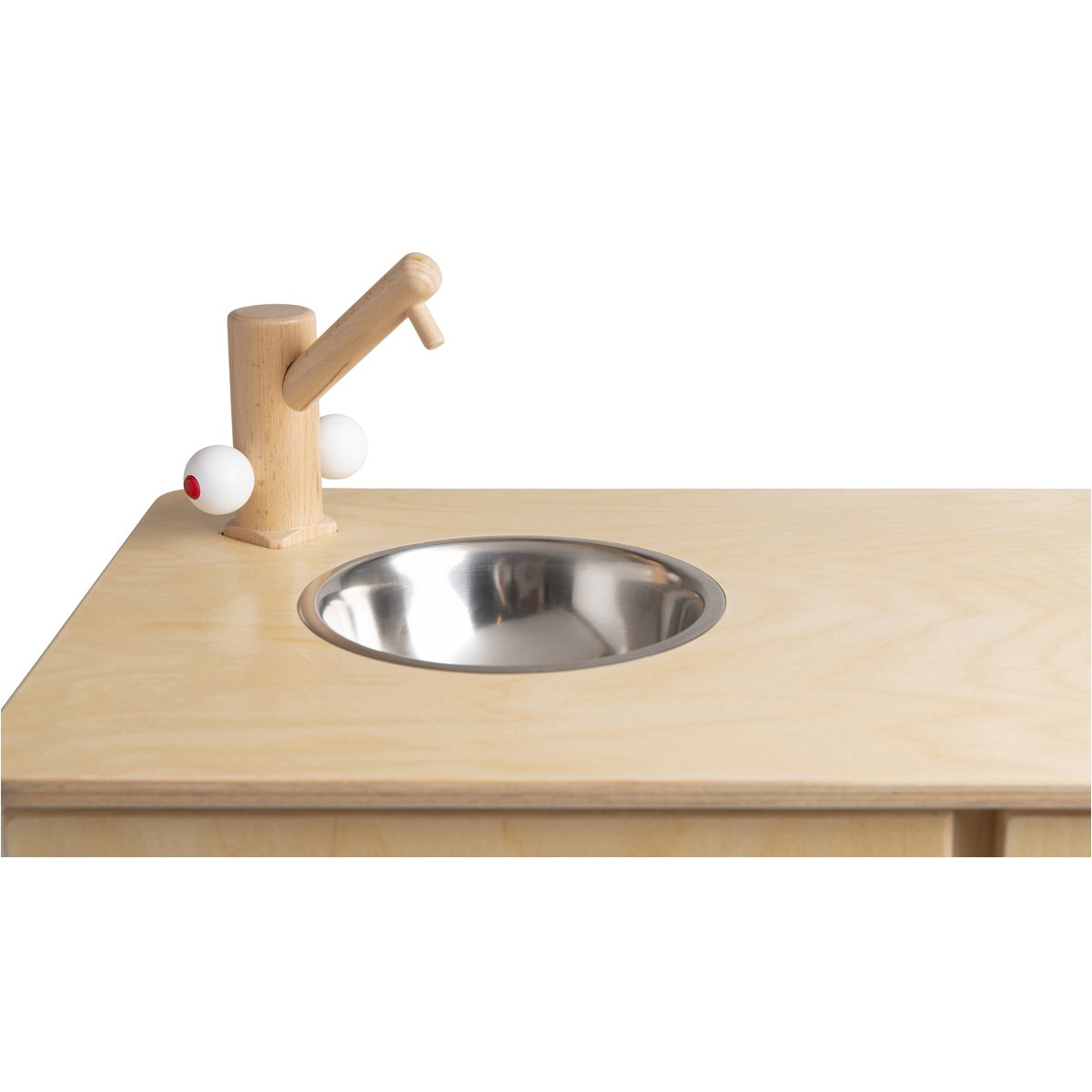 Van Dijk Toys houten speelgoed keuken / keukentje - Naturel met wit (Kinderopvang kwaliteit) - 