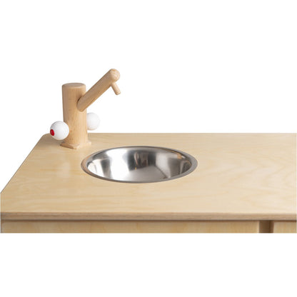 Van Dijk Toys houten speelgoed keuken / keukentje - Naturel met wit (Kinderopvang kwaliteit) - 