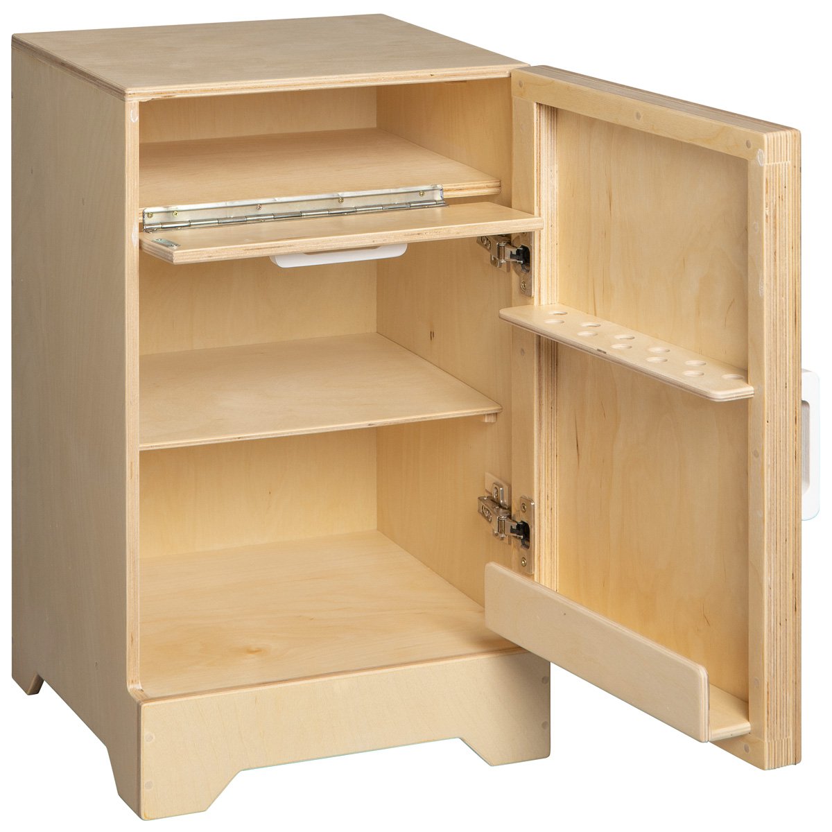 Van Dijk Toys houten speelgoed koelkast - Naturel met wit (Kinderopvang kwaliteit) - 