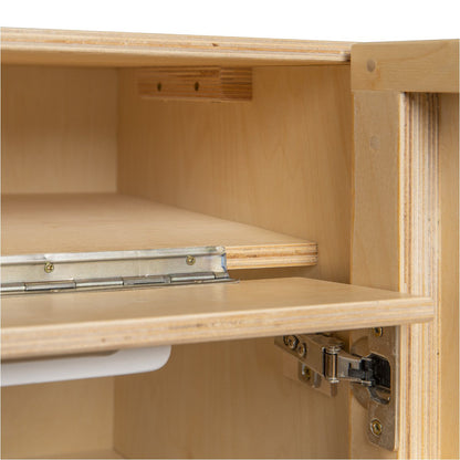 Van Dijk Toys houten speelgoed koelkast - Naturel met wit (Kinderopvang kwaliteit) - 