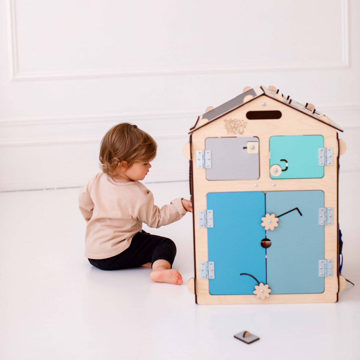 Set - BusyBoard House natural/mint and creative Cube