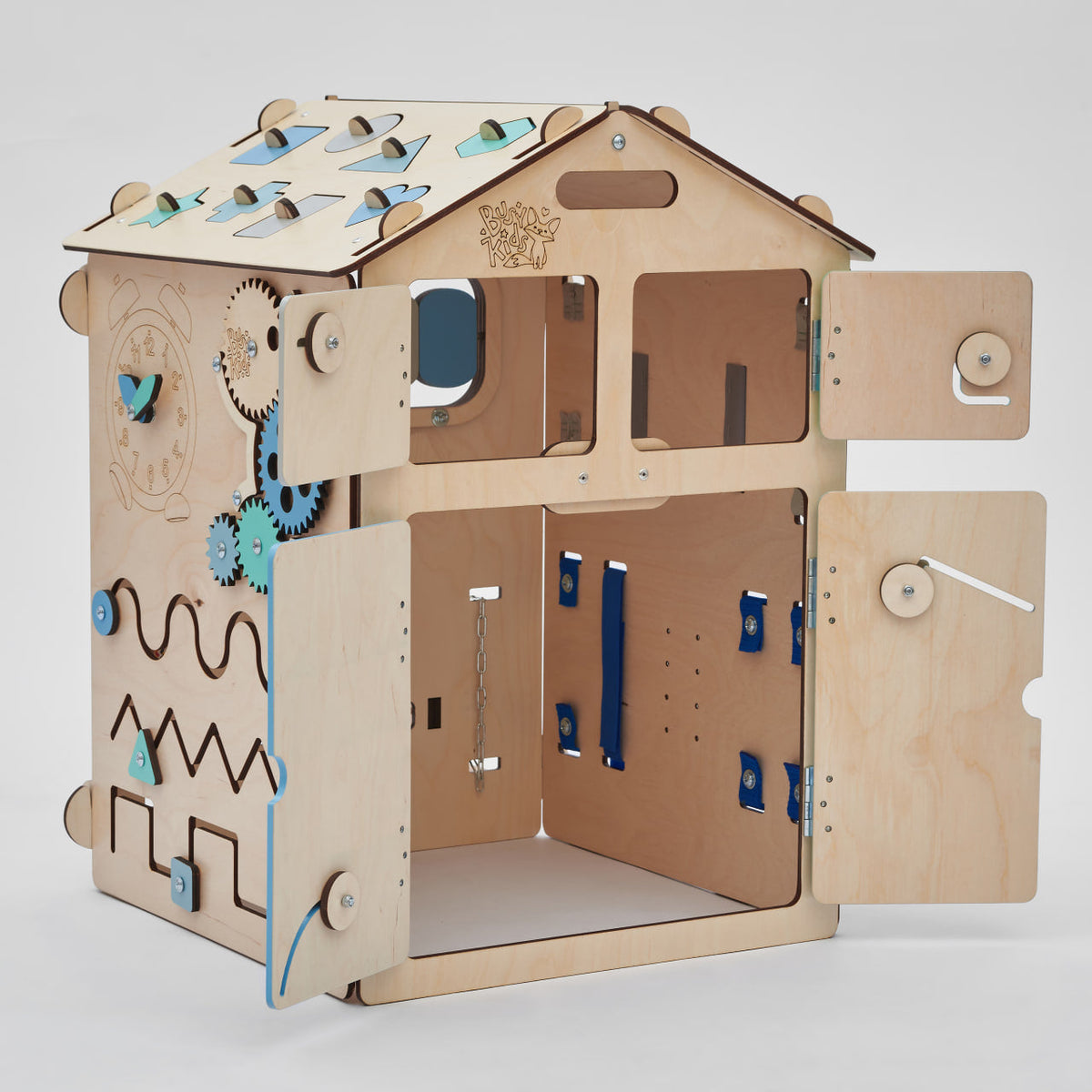 BusyKids Busy Board speelhuisje – naturel mint, limited edition