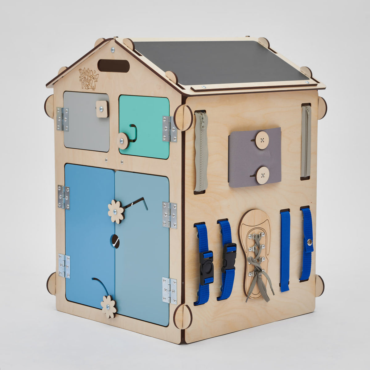 Set - BusyBoard House natural/mint and creative Cube