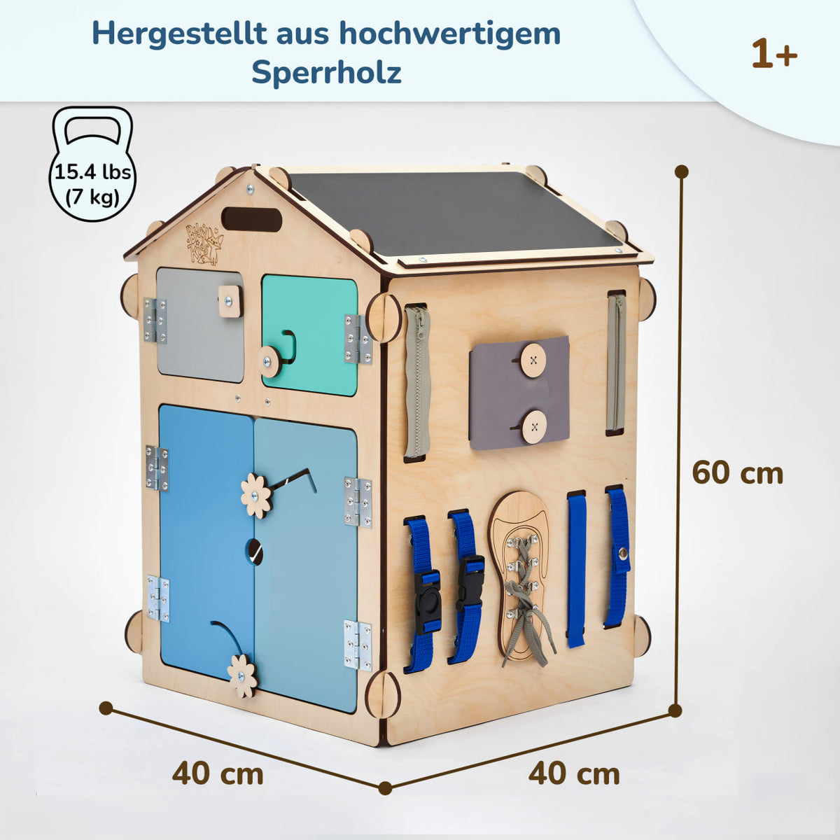 BusyKids Busy Board speelhuisje – naturel mint, limited edition