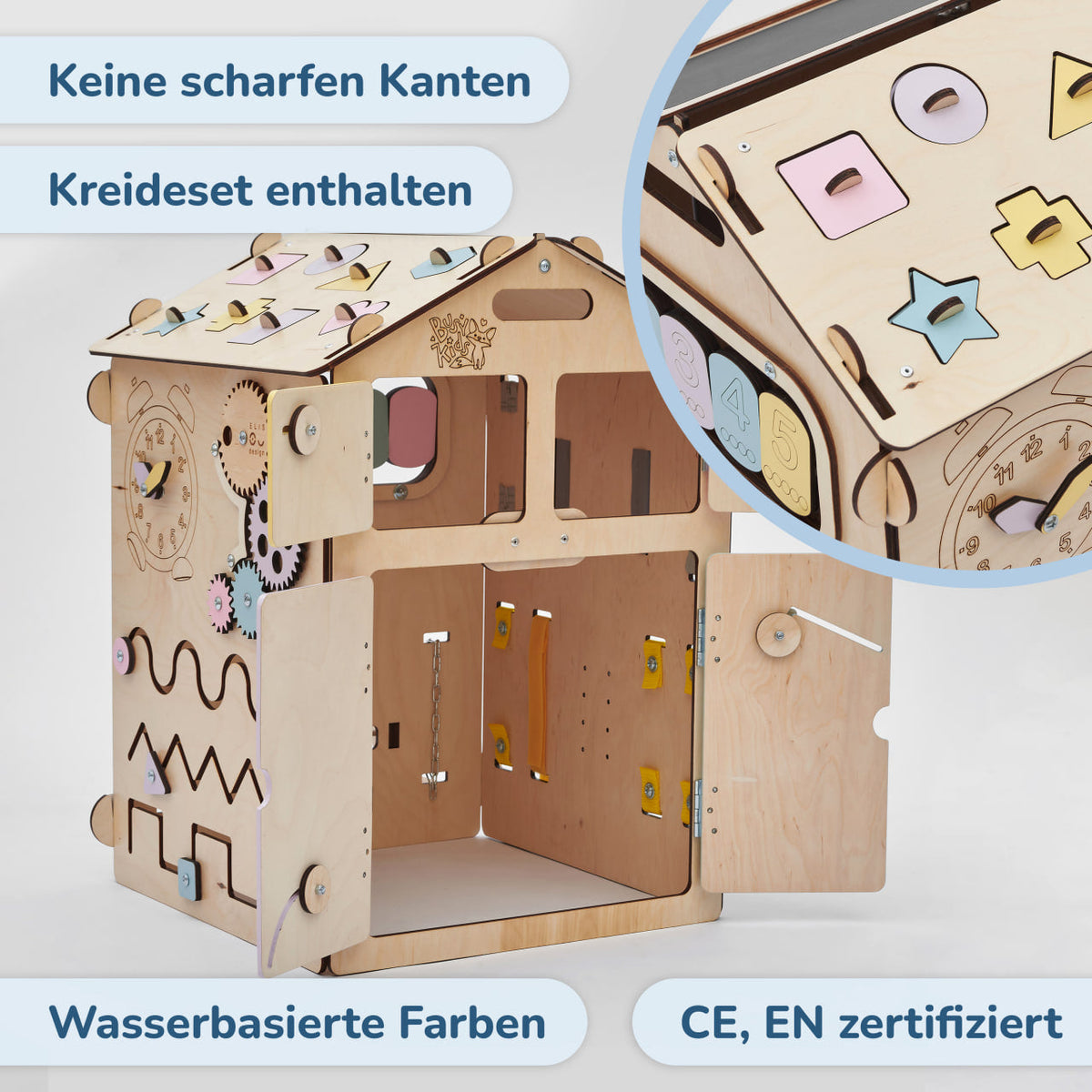 BusyKids Busy Board speelhuisje – naturel pastel, limited edition