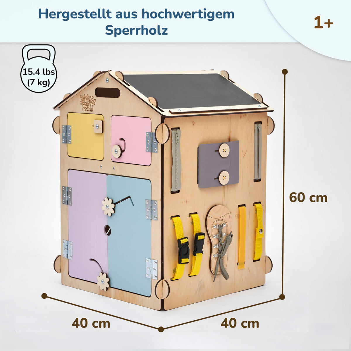 Set - BusyBoard Cottage natura/pastel and creative cube