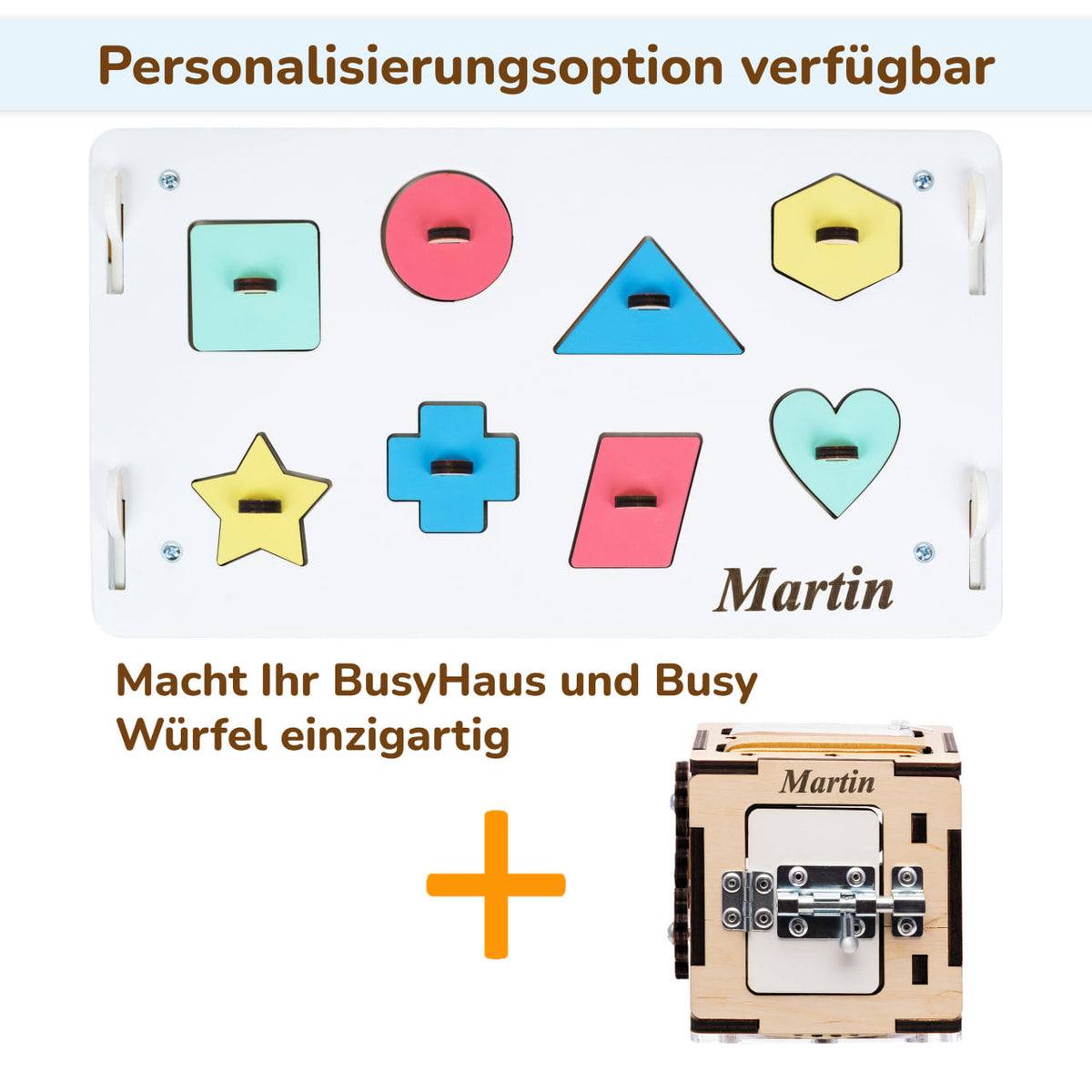 Set - Busy Board House White and Creative Cube
