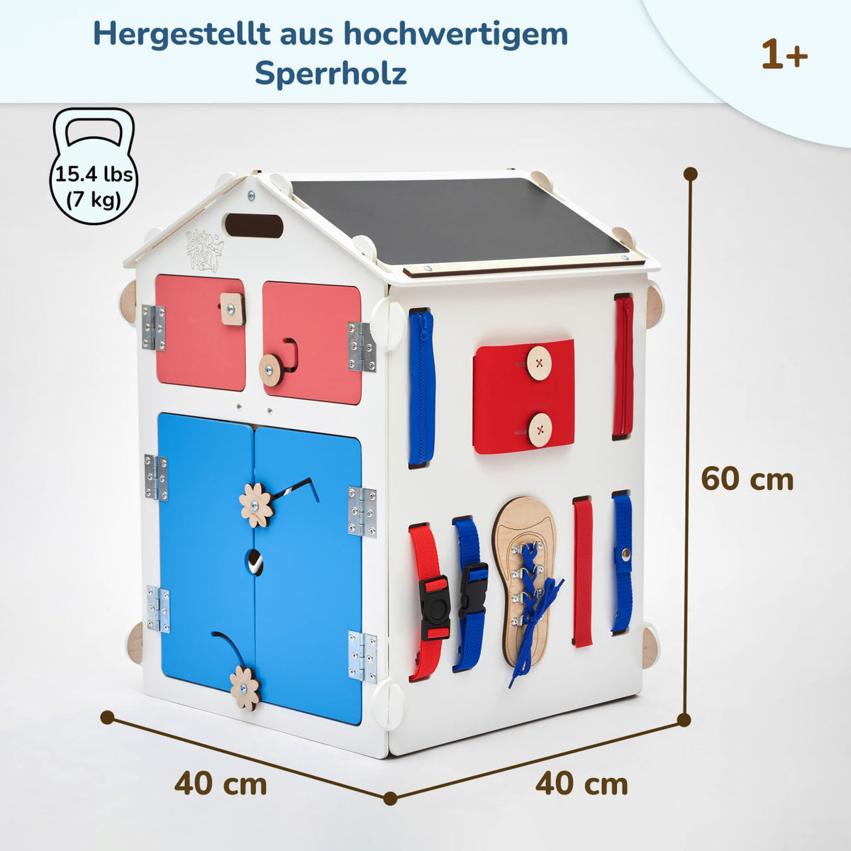 Set - Busy Board House White and Creative Cube