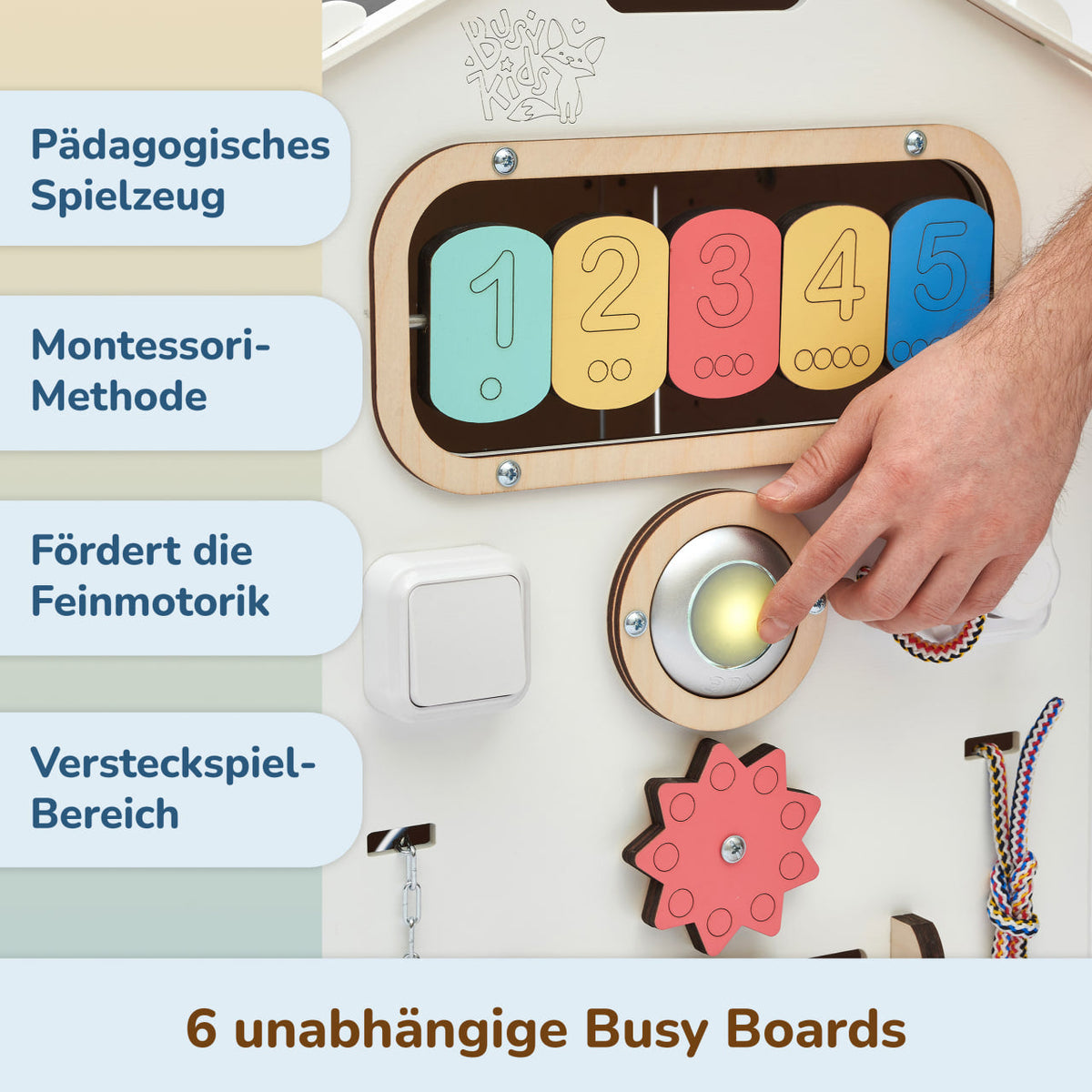 BusyBoard Sensory Play House - White