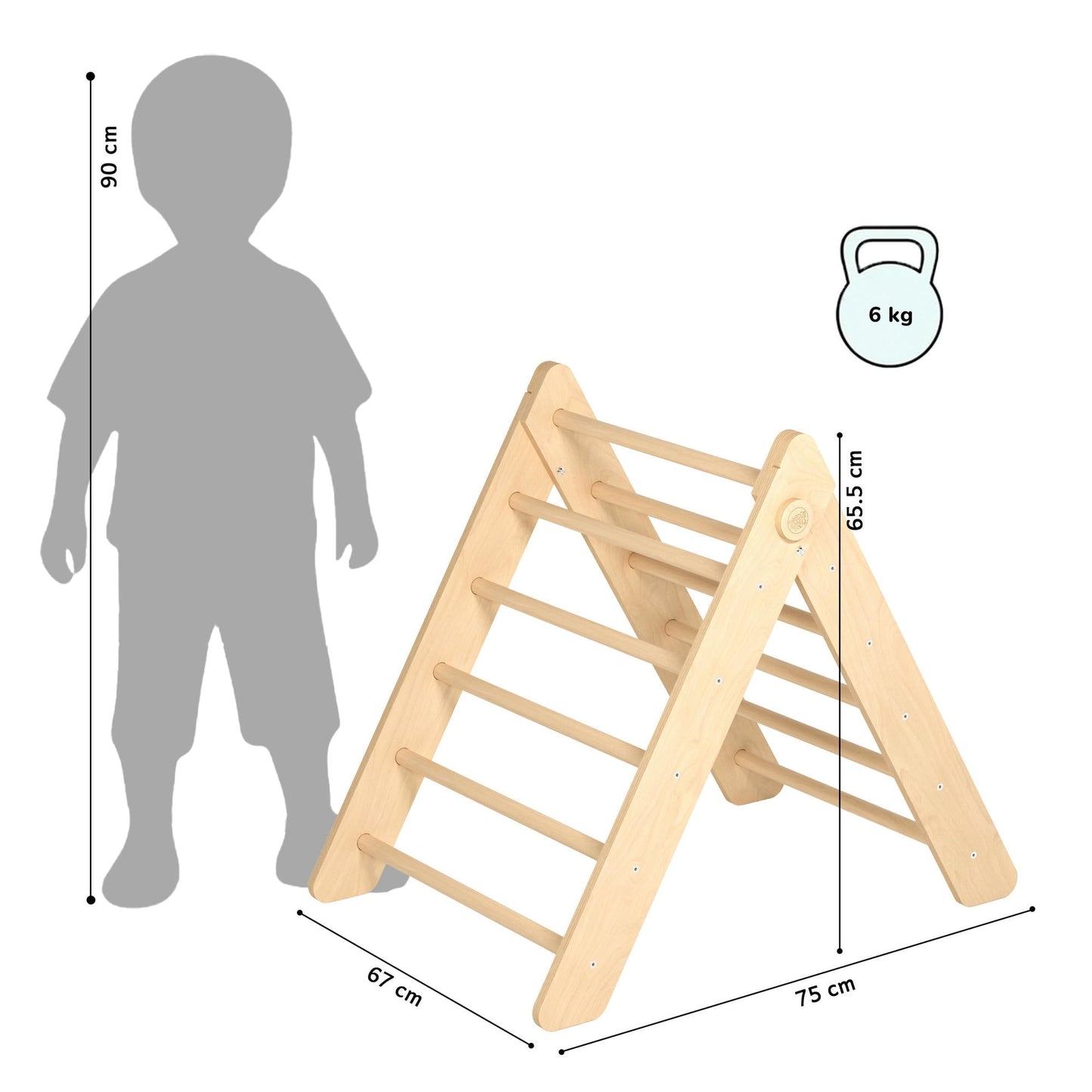 Pikler Triangle and double-sided board set - Bright