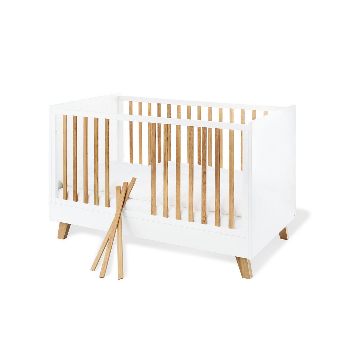 Startset 'Pan' breed, incl. wandplank 3 delen: ledikant, brede commode, wandplank - 