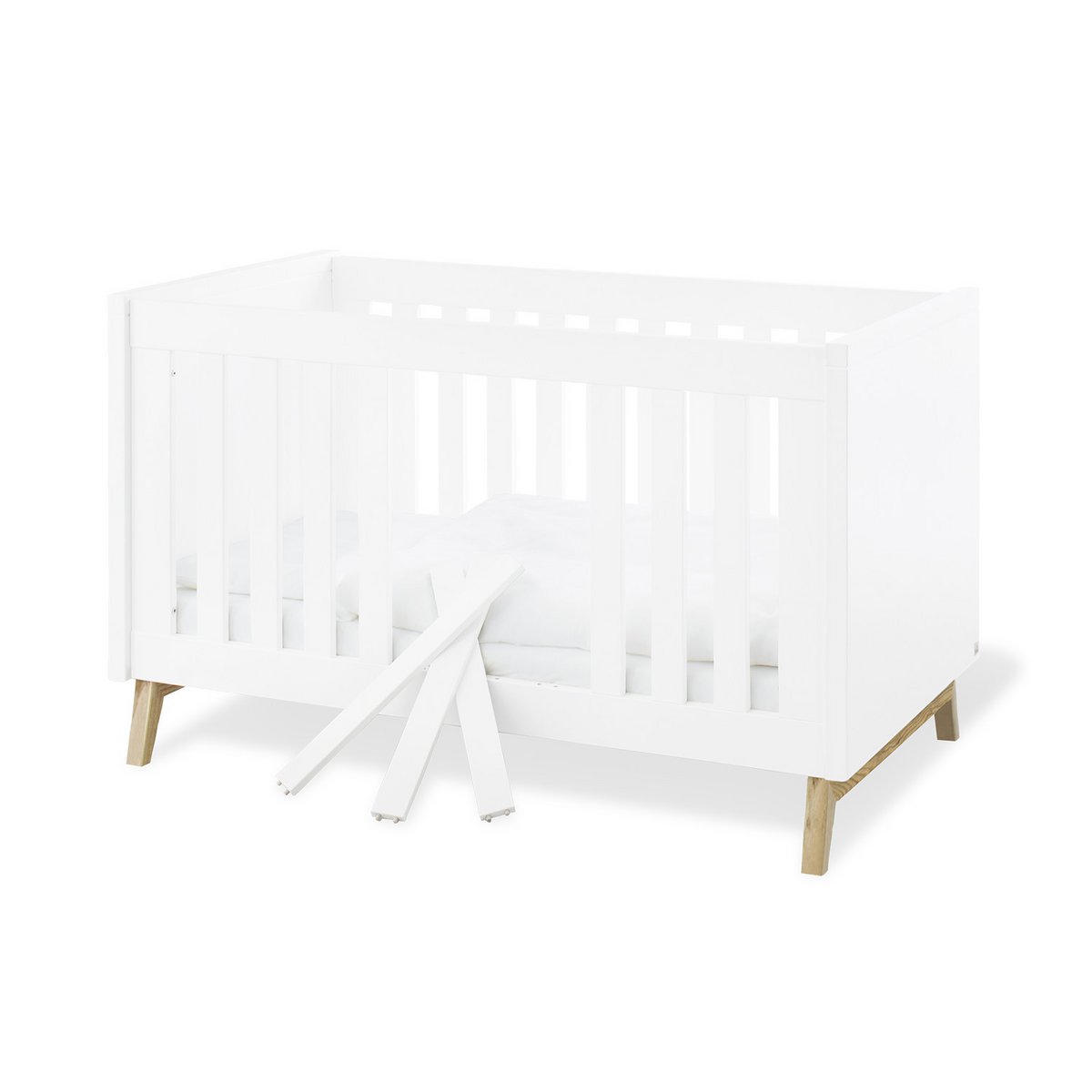 Startset 'Riva' breed, incl. wandplank 3 delen: ledikant, brede commode, wandplank - 