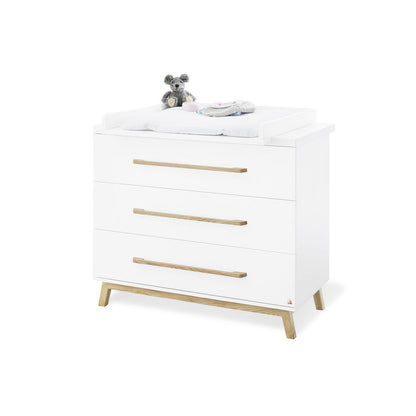 Startset 'Riva' breed, incl. wandplank 3 delen: ledikant, brede commode, wandplank - 
