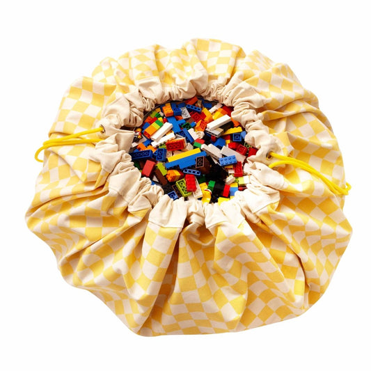 Play&Go 2 - in - 1 opbergzak / speelkleed Vichy Yellow - 
