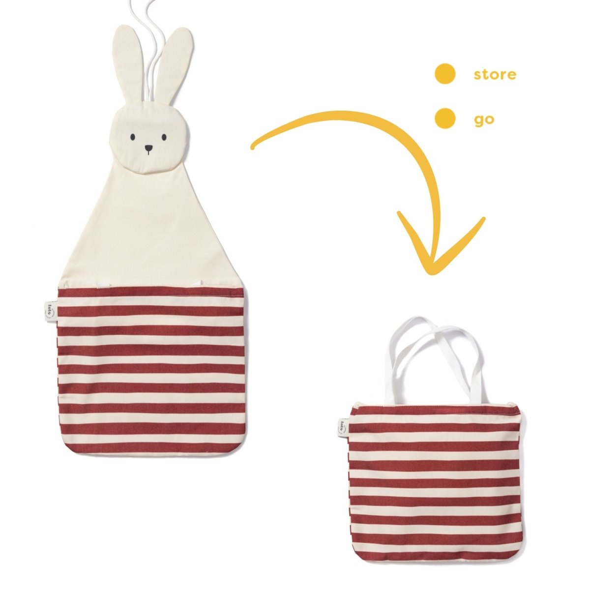 Play&amp;Go Toto Bunny wandopberger in konijnenvorm aan de muur