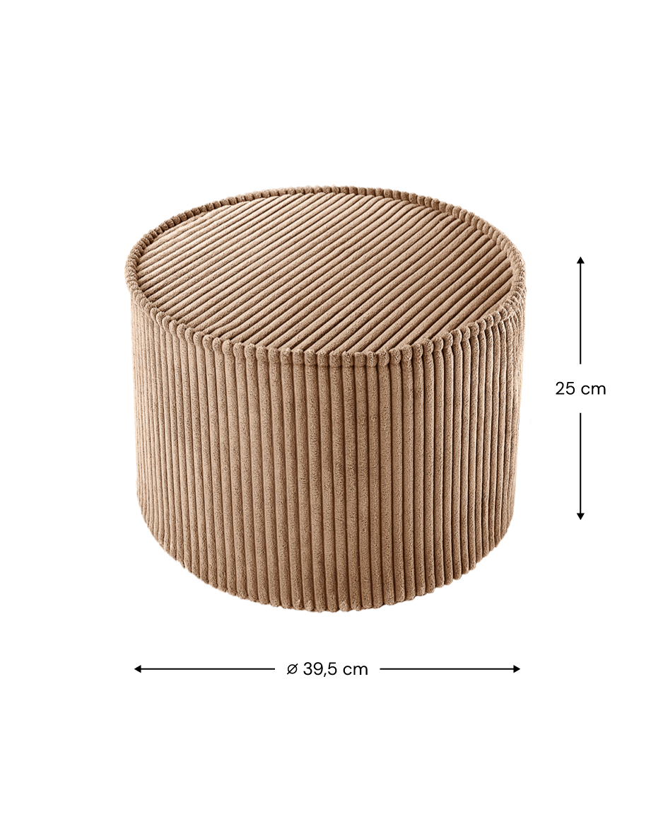 Wigiwama Toffee Pouffe - ribstof poef