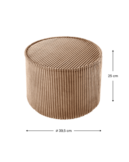 Wigiwama Toffee Pouffe - ribstof poef