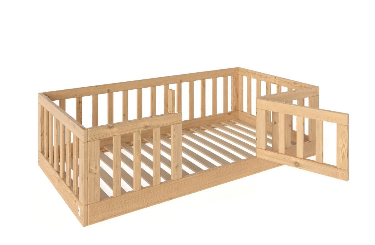 YappyCasa vloerbed met deurtje 160x80 cm naturel