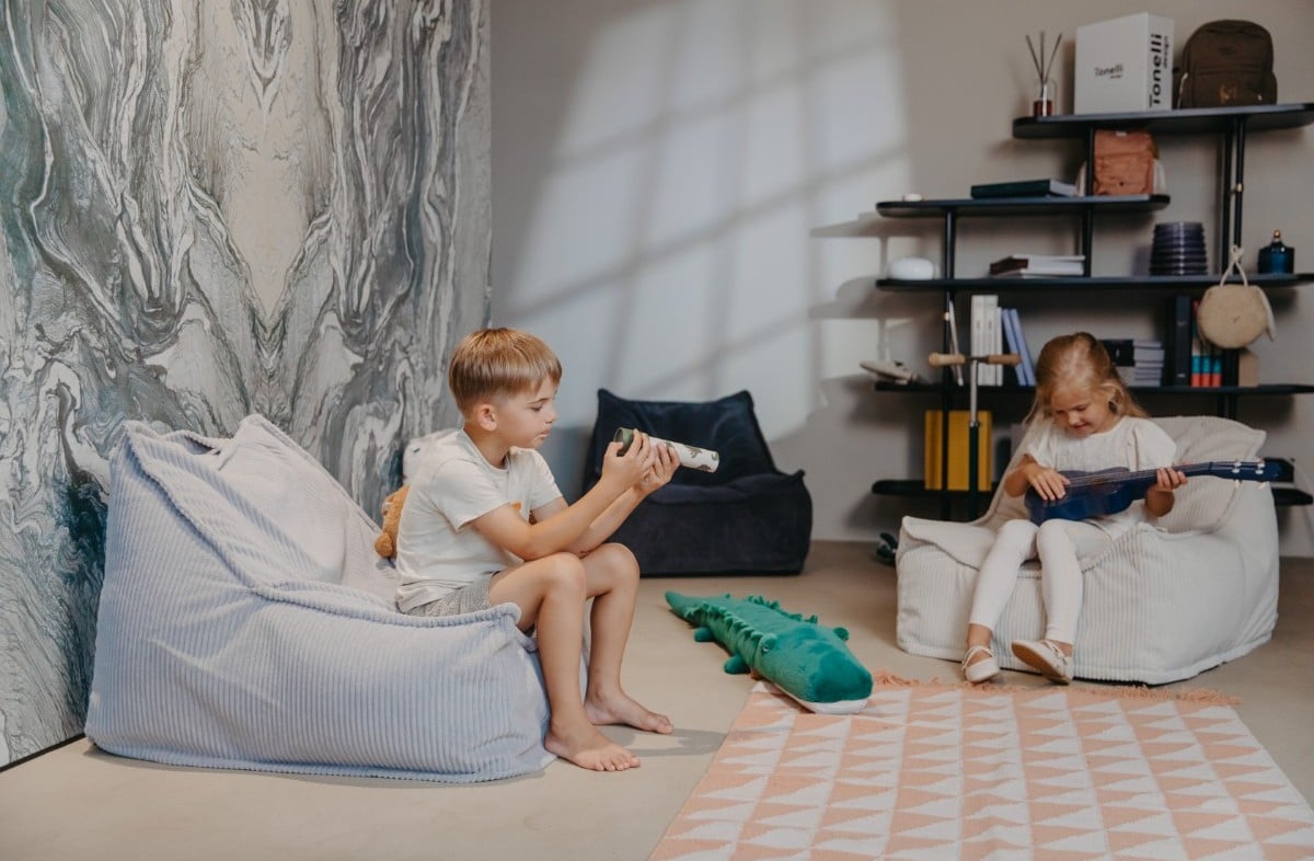 YappyHug beanbag Light grey – Ergonomische zitzak (80×70×50 cm) - Beanbag