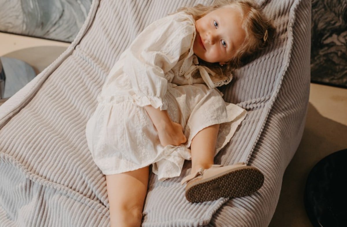 YappyHug beanbag Light grey – Ergonomische zitzak (80×70×50 cm) - Beanbag